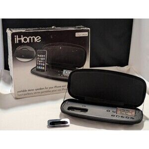 iHome iP38 Portable Stereo Alarm Clock Speaker - 30-Pin Dock Connector for iPod